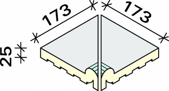 Угол внутренний рукохвата Interbau 173x180, арт. 5452 RH B