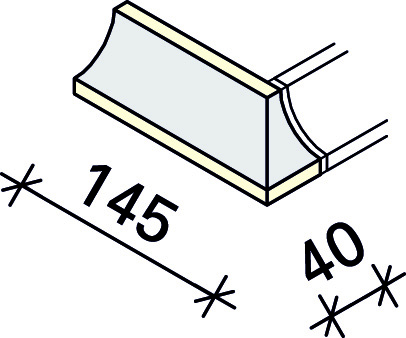 Угол правый радиального плинтуса Interbau 145x40x40x7,5, арт. 4106